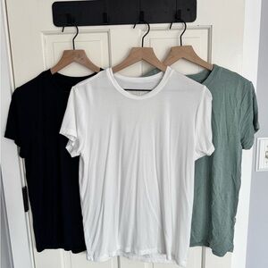 Skatie 3-Pack Short Sleeve Tees in Black, White & Sage Green